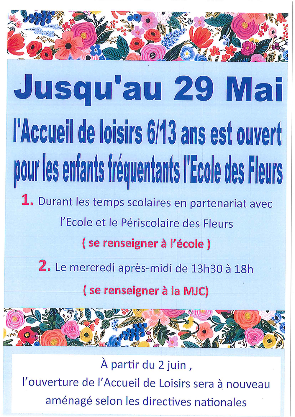annonce ALSH COVID MAI 1