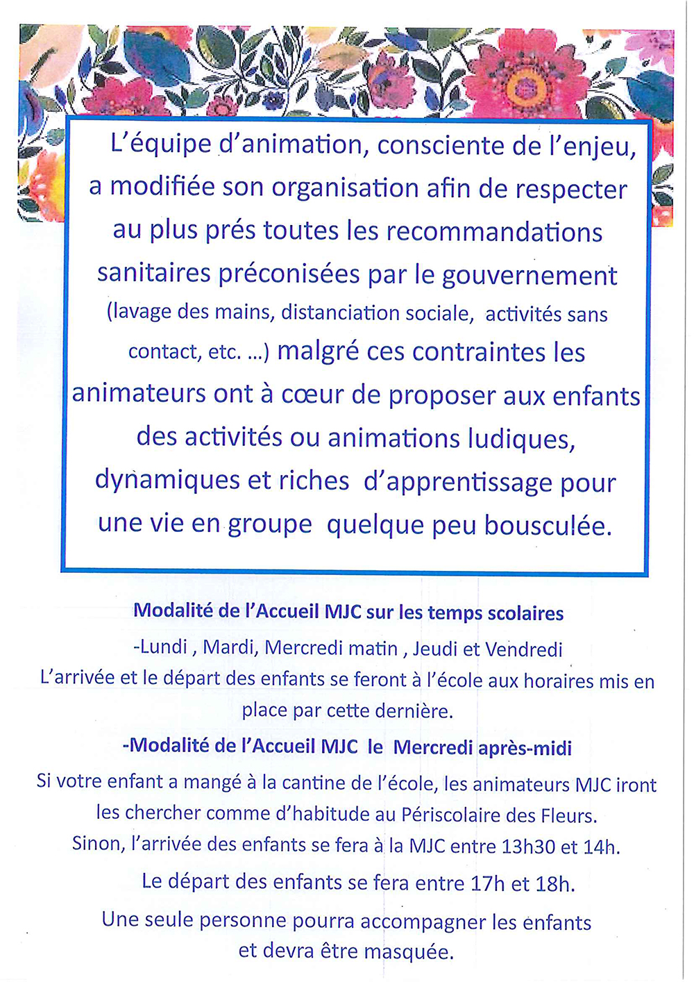 annonce ALSH COVID MAI 2