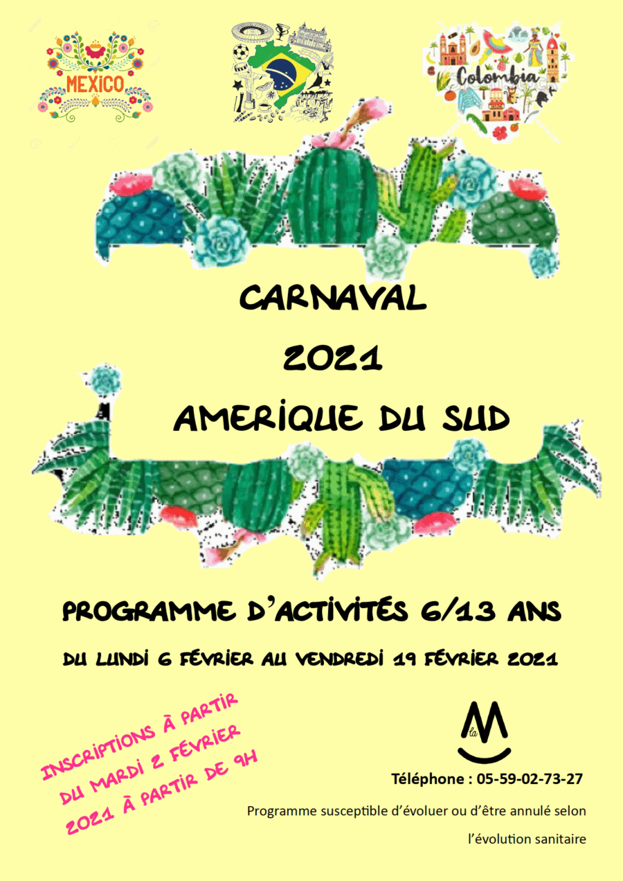 Programme 6-13 ans vacances de février 2021